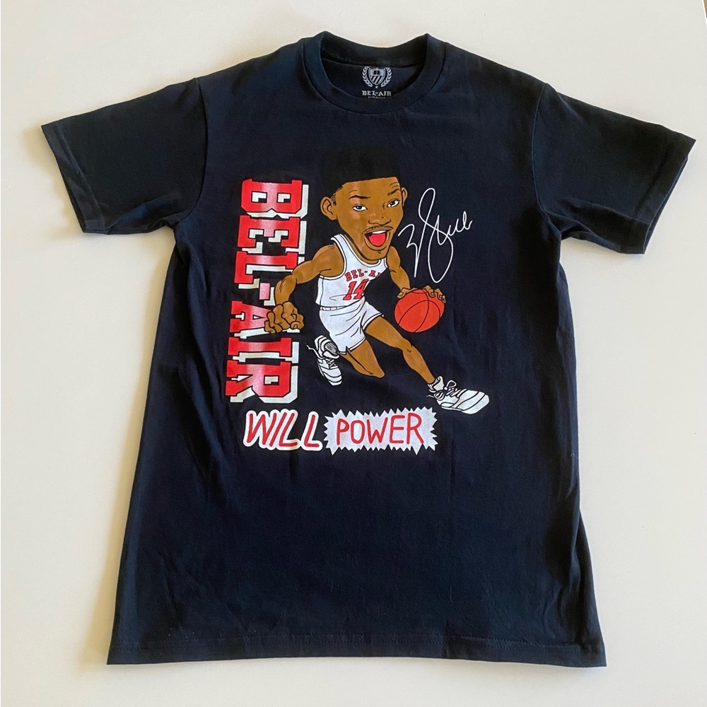 Bel-Air Athletics Will Power Will Smith Tee Tshirt Black Small New Fresh Prince